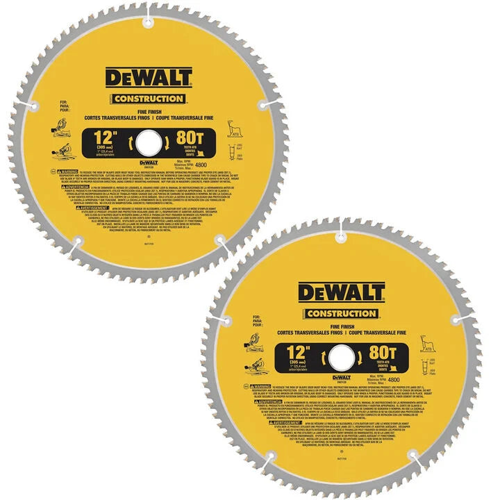 DEWALT 12-in 80T and 12-in 32T Saw Blade