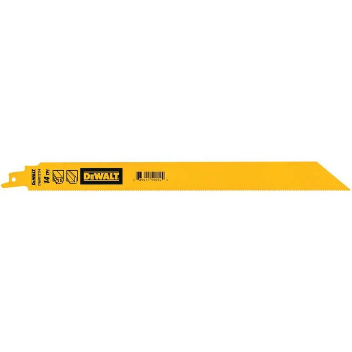 DEWALT 12 Inch 14 TPI Metal Cutting Reciprocating Saw Blades 5 Pieces