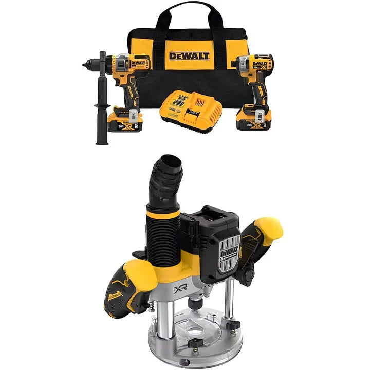 DEWALT 12V MAX Cordless Drill & Driver Combo Kit & Plunge Router Bundle
