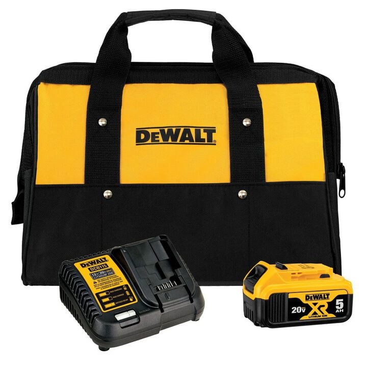 DEWALT 20V MAX 5.0 Ah Battery Charger Kit with Bag