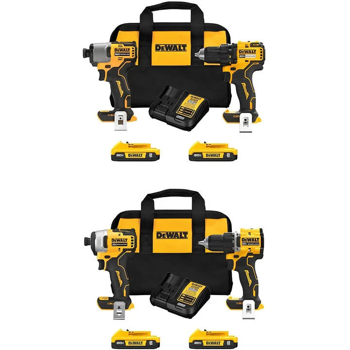 DEWALT 20V MAX Compact Drill/Driver & Impact Driver Combo Kit Bundle
