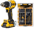 DEWALT 20V XR Compact Drill Driver Kit & Rapid Load Accessory Set With Toughcase+ Bundle