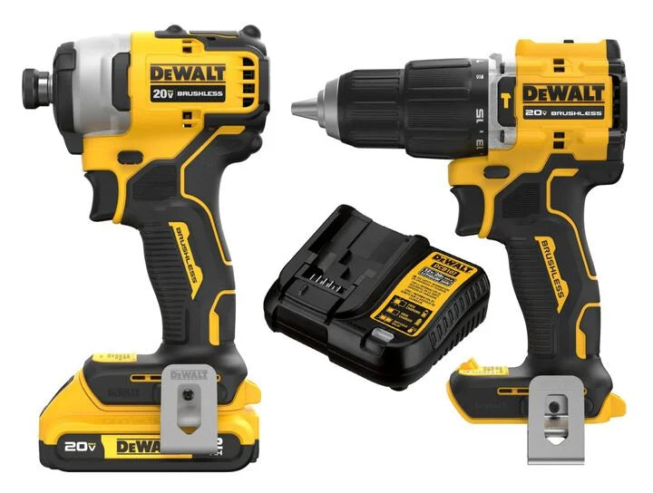 DEWALT Atomic 20V Max 1/4 Inch Compact Impact Driver Kit & Compact Hammer Drill Driver Bundle