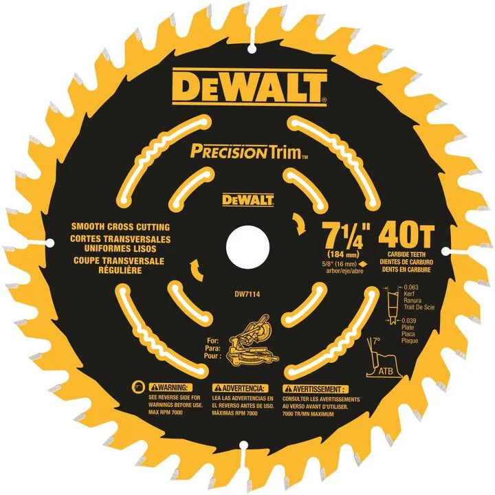 DEWALT Cordless Miter Saw Blade 7-1/4-in 40T