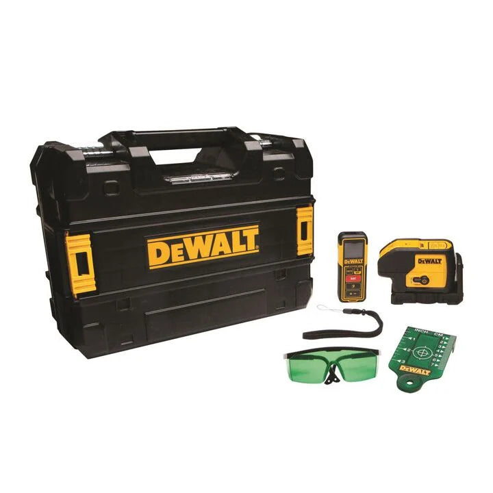 DEWALT Green 3 Spot Laser & 100' Laser Distance Measurer
