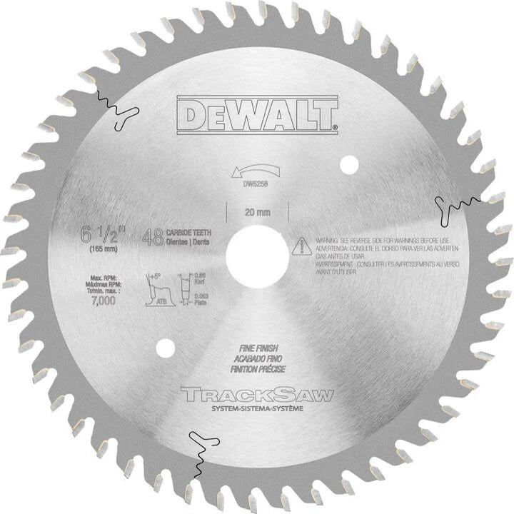 DEWALT Precision-Ground Woodworking Blade for TrackSaw System - 48T