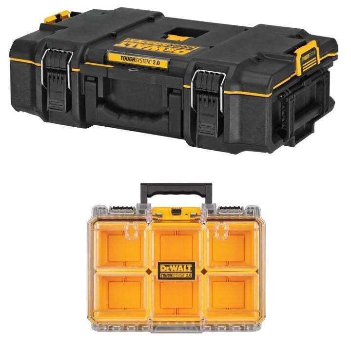 DEWALT ToughSystem 2.0 Toolbox & Deep Compact Organizer Bundle